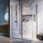 1600x800mm Gunmetal Grey Walk-In Shower Screen Enclosure with Fixed Panel – Corvus