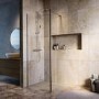 700mm Brushed Nickel Shower Screen for Wet Room & Walk In Shower with 300mm Fixed Panel – Corvus