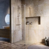 700mm Nickel Shower Screen + 300mm Flipper Panel - Corvus