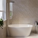 BUN/COVELH1600/89215 Freestanding Shower Bath Single Ended Left Hand Corner with Chrome Bath Screen 1600 x 780mm - Cove