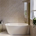 BUN/COVERH1600/89225 Freestanding Shower Bath Single Ended Right Hand Corner with Brass Bath Screen 1600 x 780mm - Cove
