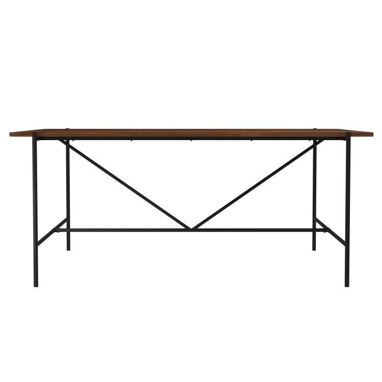 Walnut Dining Table with 4 Beige Faux Leather Dining Chairs - Cooper