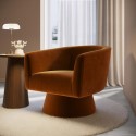 CRR001 Burnt Orange Velvet Swivel Armchair - Cairo