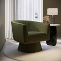 BUN/CRR002/95867 Green Boucle Swivel Accent Chair - Cairo