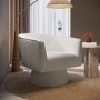 Beige Boucle Swivel Accent Chair - Cairo