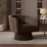 Brown Velvet Swivel Accent Chair - Cairo