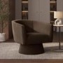 Brown Velvet Swivel Accent Chair - Cairo