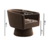 Brown Velvet Swivel Accent Chair - Cairo