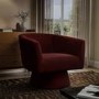 Deep Red Velvet Swivel Accent Chair - Cairo