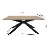 Oak Dining Table Set with 6 Orange Velvet Chairs - Seats 6 - Carson