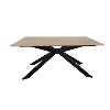 Oak Dining Table Set with 6 Orange Velvet Chairs - Seats 6 - Carson