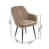 Oak Dining Table Set with 2 Beige Faux Leather Chairs &amp; 1 Bench - Seats 4 - Carson