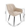Oak Dining Table Set with 4 Beige Fabric Chairs - Seats 4 - Carson