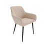 Oak Dining Table Set with 4 Beige Fabric Chairs - Seats 4 - Carson