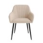 Oak Dining Table Set with 4 Beige Fabric Chairs - Seats 4 - Carson