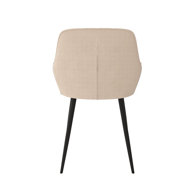 Oak Dining Table Set with 4 Beige Fabric Chairs - Seats 4 - Carson