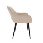 Oak Dining Table Set with 4 Beige Fabric Chairs - Seats 4 - Carson