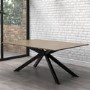 Oak Dining Table Set with 4 Grey Fabric Chairs - Seats 4 - Carson