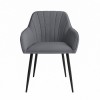 Oak Dining Table Set with 4 Grey Fabric Chairs - Seats 4 - Carson