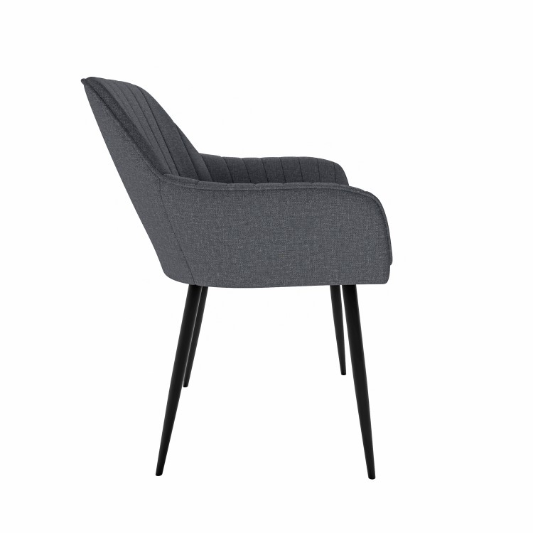 Oak Dining Table Set with 4 Grey Fabric Chairs - Seats 4 - Carson