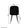 Round Grey Drop Leaf Dining Table Set with 4 Black Velvet Chairs - Seats 4 - Carson