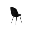 Round Grey Drop Leaf Dining Table Set with 4 Black Velvet Chairs - Seats 4 - Carson