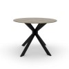 Round Grey Drop Leaf Dining Table Set with 4 Black Velvet Chairs - Seats 4 - Carson