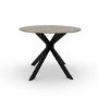 Round Grey Drop Leaf Dining Table Set with 4 Black Velvet Chairs - Seats 4 - Carson