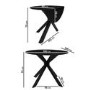 Round Black Oak Drop Leaf Dining Table Set with 4 Cream Boucle Chairs - Seats 4 - Carson