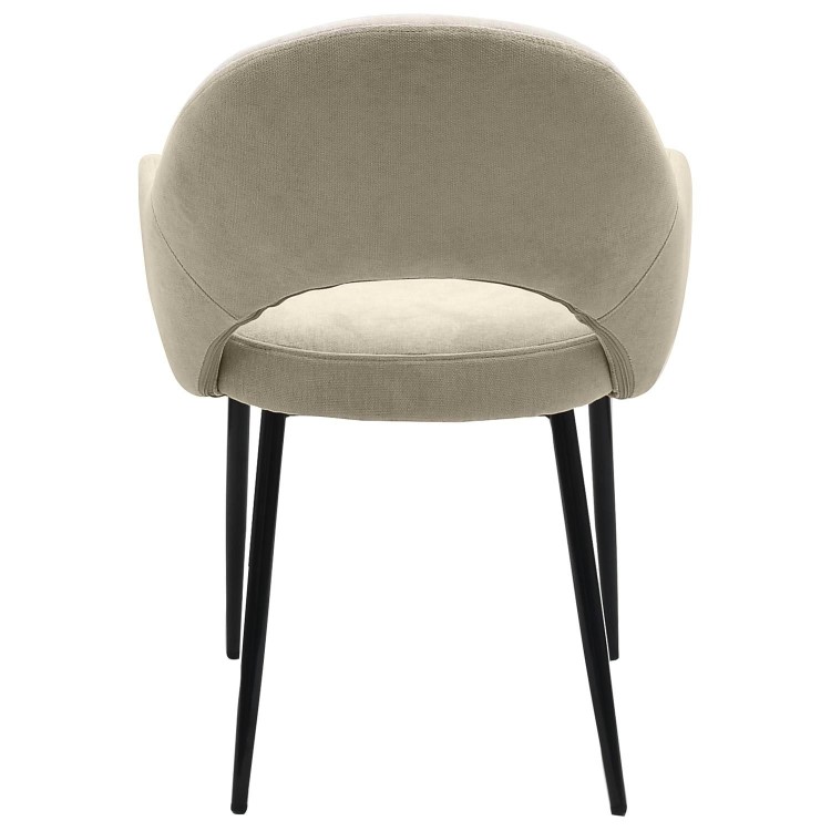 Round Black Drop Leaf Dining Table Set with 2 Beige Upholstered Chairs - Seats 2 - Carson