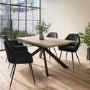 Oak Extendable Dining Table Set with 4 Black Faux Leather Chairs - Seats 4 - Carson