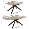 Oak Extendable Dining Table Set with 4 Black Faux Leather Chairs - Carson
