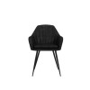 Oak Extendable Dining Table Set with 4 Black Faux Leather Chairs - Carson