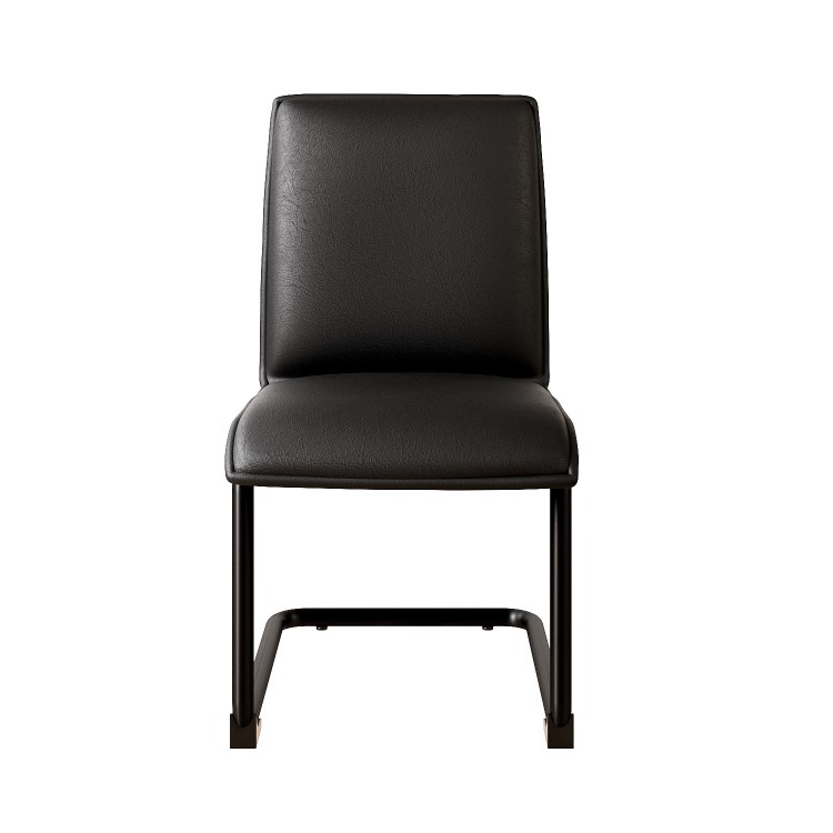 Extendable Oak Dining Table With 4 Black Faux Leather Cantilever Dining Chairs - Carson