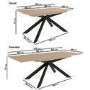 Oak Extendable Dining Table Set with 6 Black Faux Leather Chairs - Seats 6 - Carson
