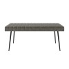 Black Oak Extendable Dining Table Set with 4 Dove Grey Faux Leather Chairs &amp; 1 Bench - Seats 6 - Carson