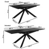 Black Oak Extendable Dining Table Set with 4 Dove Grey Faux Leather Chairs &amp; 1 Bench - Seats 6 - Carson
