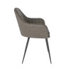 Black Oak Extendable Dining Table Set with 4 Dove Grey Faux Leather Chairs &amp; 1 Bench - Seats 6 - Carson