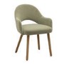 Round Oak Drop Leaf Dining Table Set with 4 Sage Green Velvet Chairs - Seats 4 - Carson