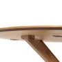 Round Oak Drop Leaf Dining Table Set with 2 Beige Upholstered Chairs - Seats 2 - Carson