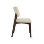 Set of 2 Beige Upholstered Dining Chairs with Walnut Legs - Greta