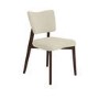 Set of 2 Beige Upholstered Dining Chairs with Walnut Legs - Greta