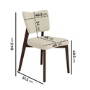 Set of 2 Beige Upholstered Dining Chairs with Walnut Legs - Greta