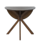 Small Walnut Drop Leaf Space Saving Round Extendable Dining Table - Seats 2 - 4 - Carson
