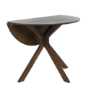 Small Walnut Drop Leaf Space Saving Round Extendable Dining Table - Seats 2 - 4 - Carson