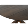 Round Walnut Drop Leaf Dining Table Set with 4 Beige Faux Leather Chairs - Seats 4 - Carson