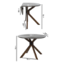 Round Walnut Drop Leaf Dining Table Set with 4 Beige Faux Leather Chairs - Seats 4 - Carson