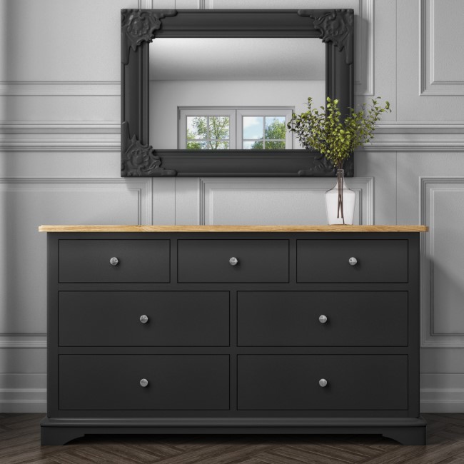 Darley 4+3 Wide Sideboard in Solid Oak and Anthracite