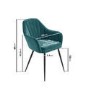 Glass Top Dining Table with 4 Teal Velvet Dining Chairs - Dax