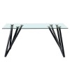 Glass Dining Table with 4 Cream Boucle Dining Chairs - Dax
